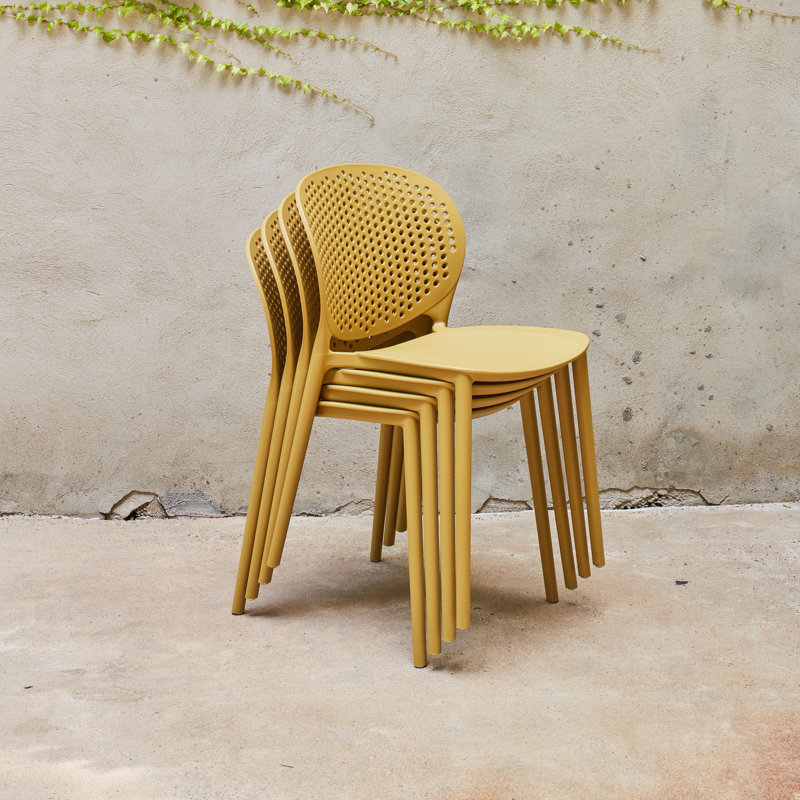 Chaise de salle à manger d'extérieur empilable, Gingembre gingembre