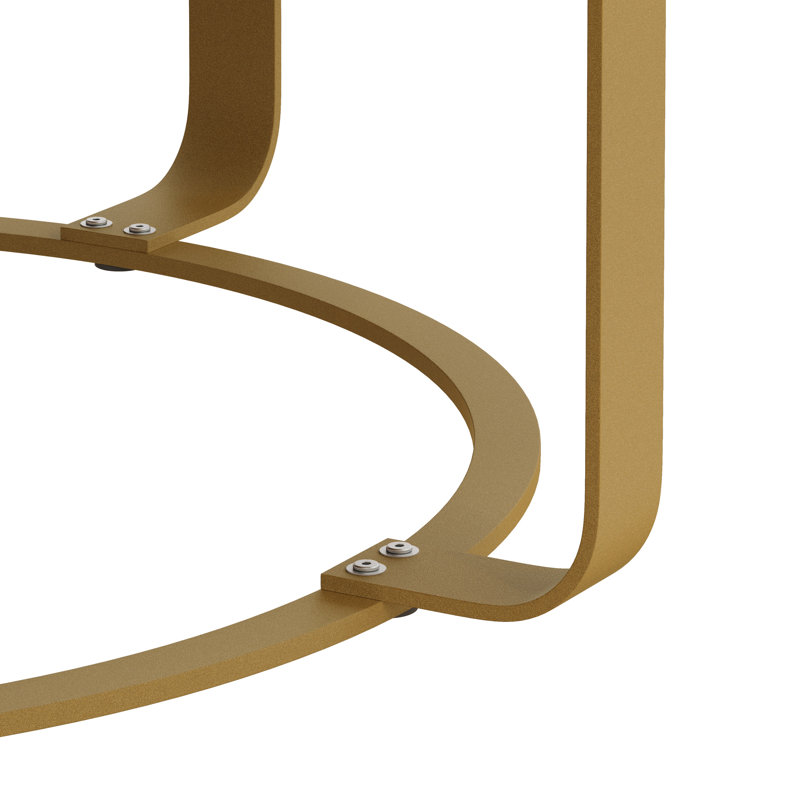 Table basse attrayante dorée: pin, pieds en métal pour des pieds exquis à la maison, ombrage de n'importe quelle pièce, Gold