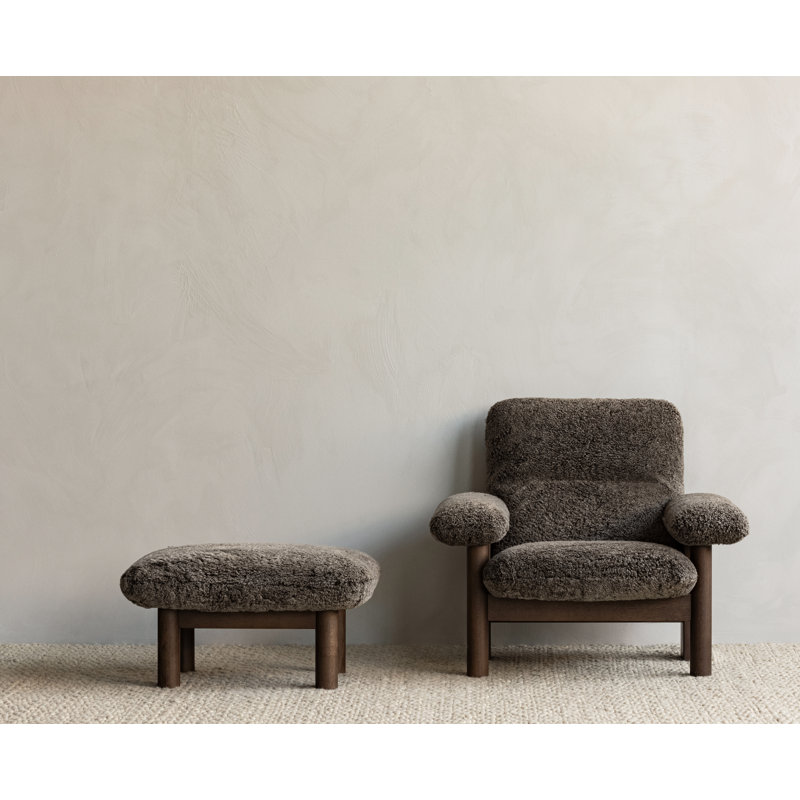 Brasilia Lounge Chair, Sheepskin Root, Walnut