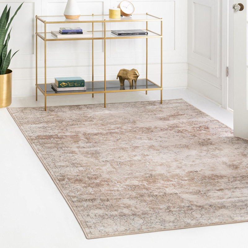 Tapis oriental ivoire Cantey, Rectangle 3 pi 1 po x 5 pi 3 po