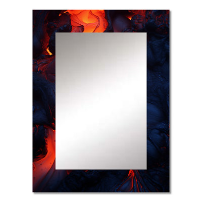 volcano Volcanic Symphony - Volcano Large Wall Mirror, Traditional Decorative Mirror, Printed Metal Art