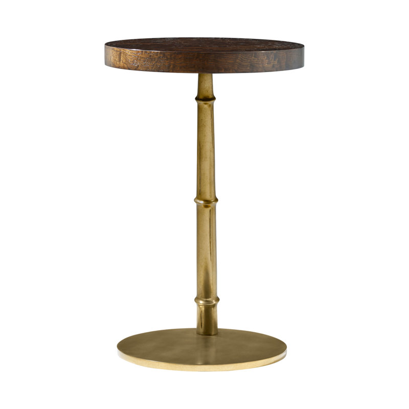Kesden End Table, Pyramid Brown Top/Satin Brass Base