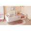 White Twin Wood Platform Bed With Guardrail - And Practical Build In High Load Capacity, Stable