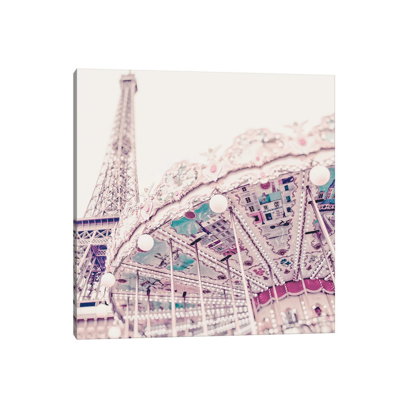 Eiffel Tower Carousel Light - Wrapped Canvas Gallery-Wrapped Canvas Giclée, 45.72 cm H x 45.72 cm W x 1.91 cm D