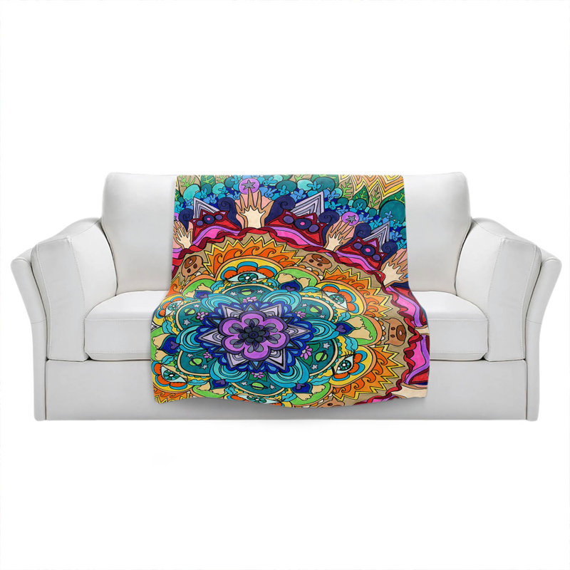 Hand Woven Throw Blanket, 51" W x 60" L