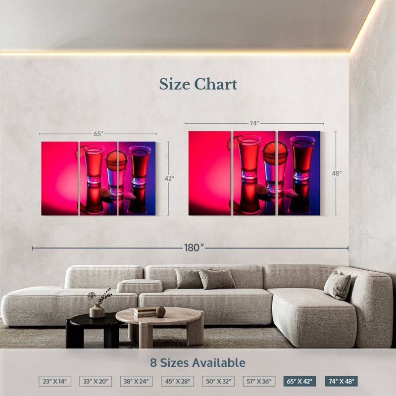 Yarlin Tequila Shots Reflection, 42" H x 65" W