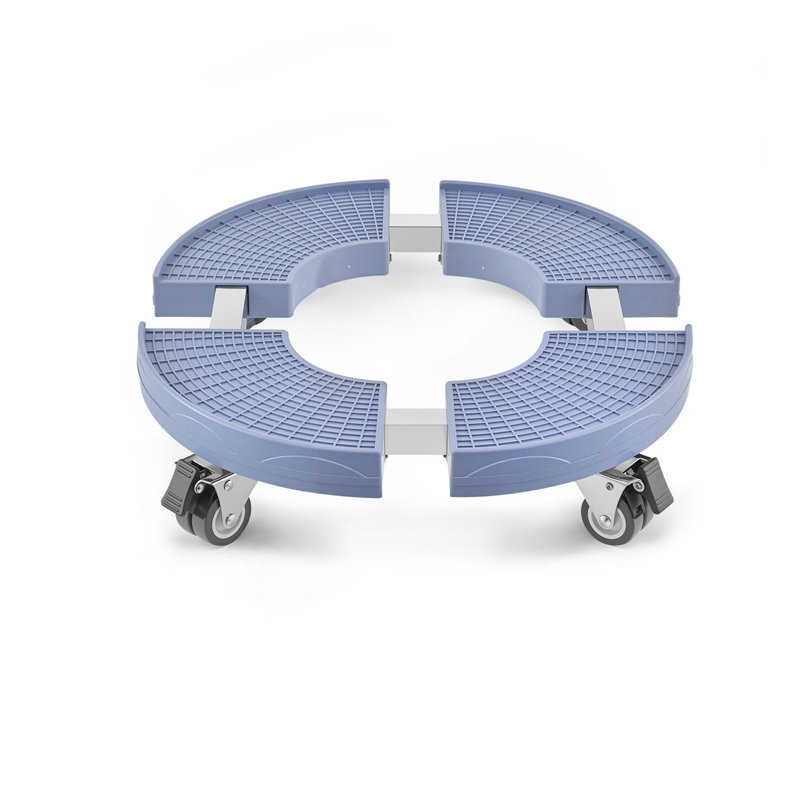 Poubelle ronde avec chariot réglable 15-22,8 po en plastique robuste 400 lb
