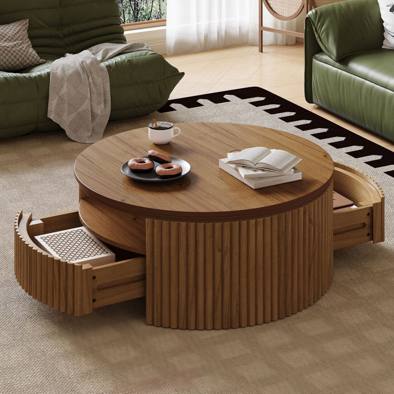 Round Coffee Table with Storage