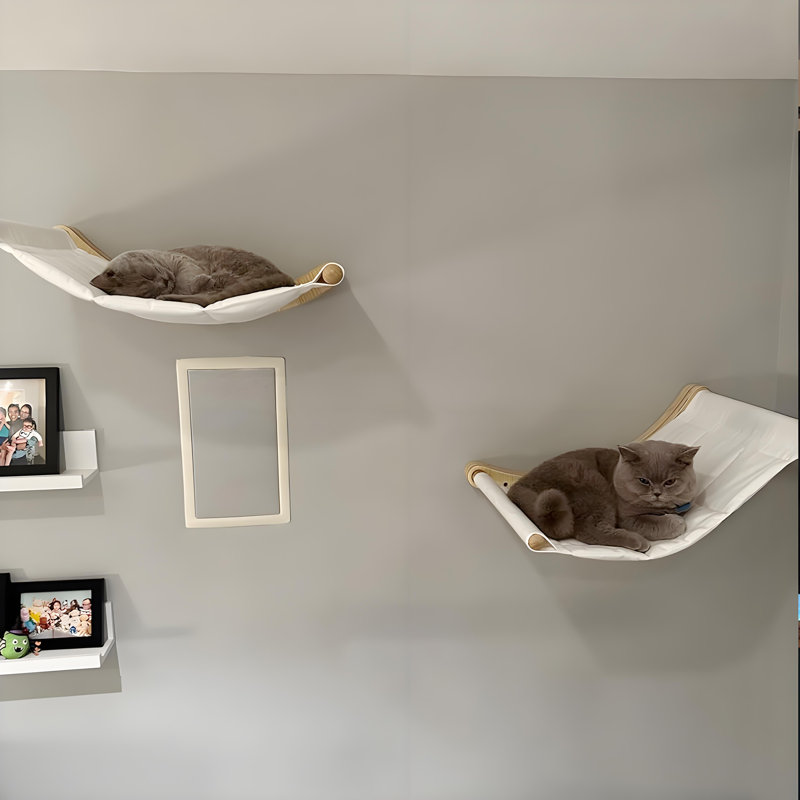 2pcs Wall Mounted Cat Bed Hammock
