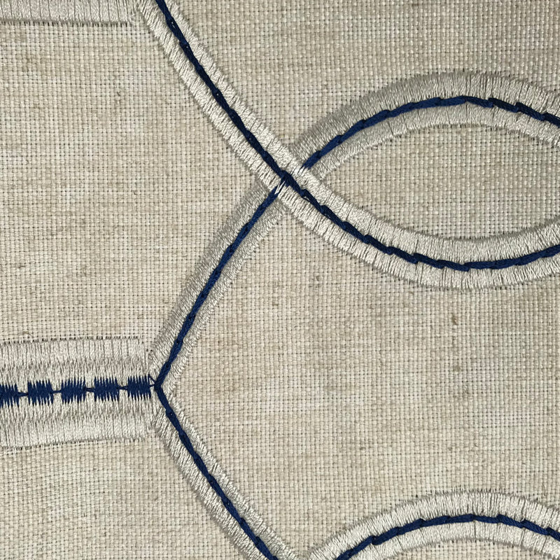 Coussin Rowena Rowena, 18 po x 18 po, Bleu marine