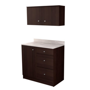 Inval Ambrossia 36"W x 70.8"H 3-Drawer Breakroom Kitchen Cabinet Set