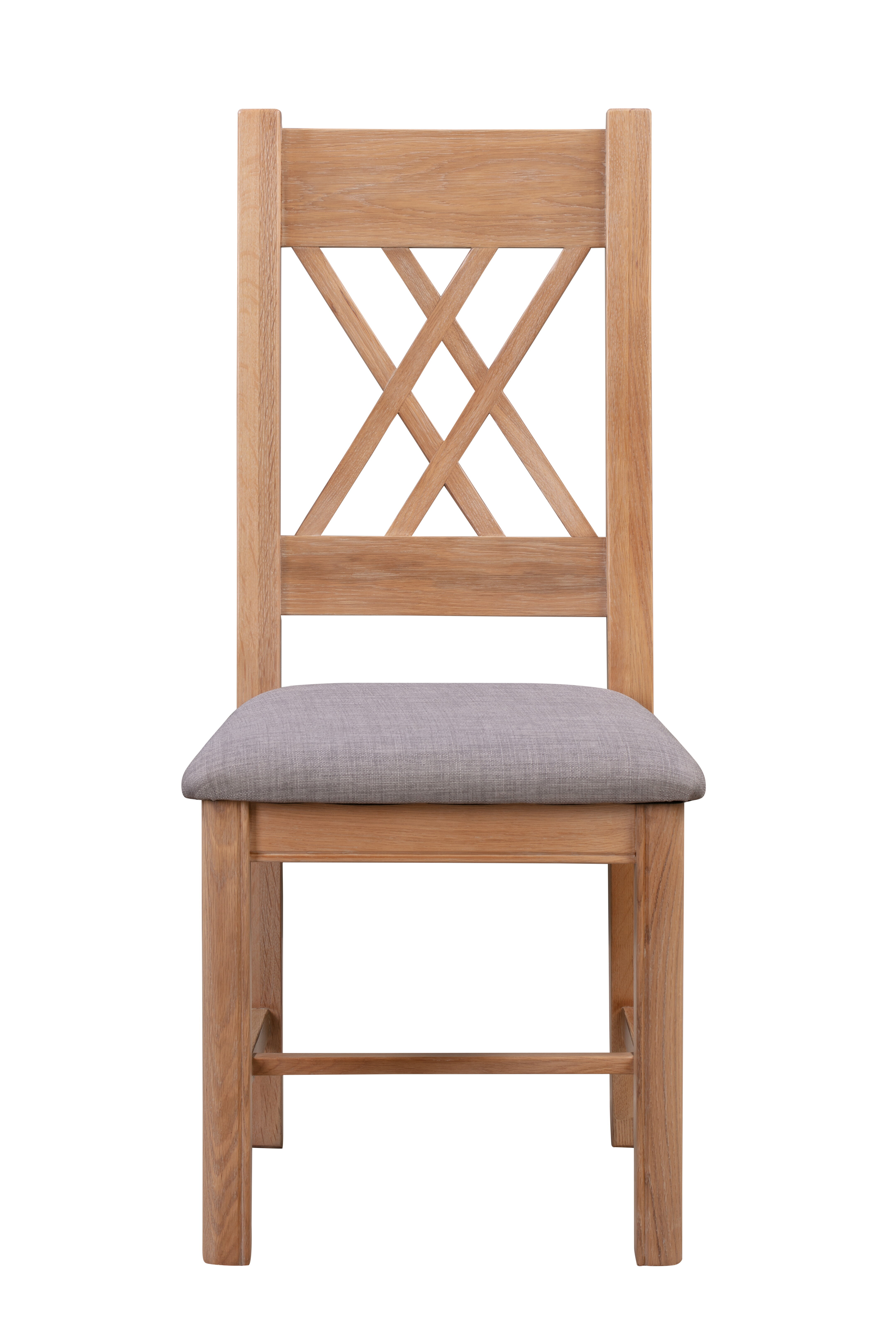 Upholstered cross store back side chair