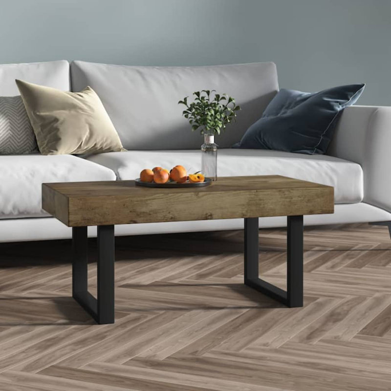 Diamondville Frame Coffee Table, Dark Brown/Black, 40cm H x 90cm W x 45cm D