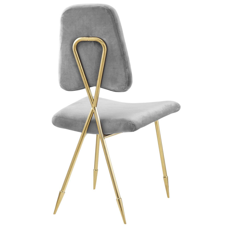Strick & Bolton Violeta Velvet-padded Dining Chairs, Gray