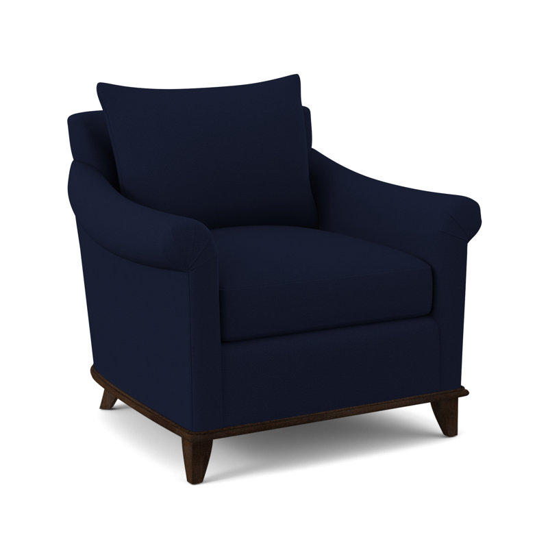 Drake Upholstered Armchair, American Walnut, Margaret Uniform