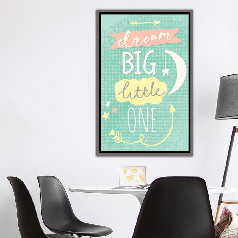 «Hello Sweet Baby», art encadré, H 60 po x l 40po x P 1,5 po, Toile avec cadre gris foncé rustique