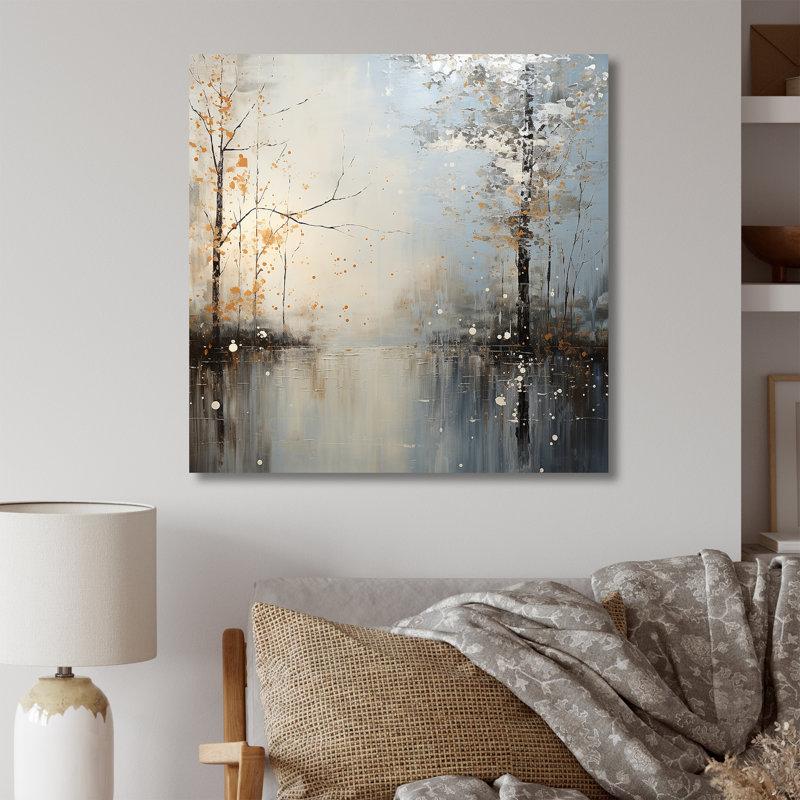 Gris, printemps, forêt, tranquillité I - fruits, art mural, Toile tendue, H 30 po x l 30 po