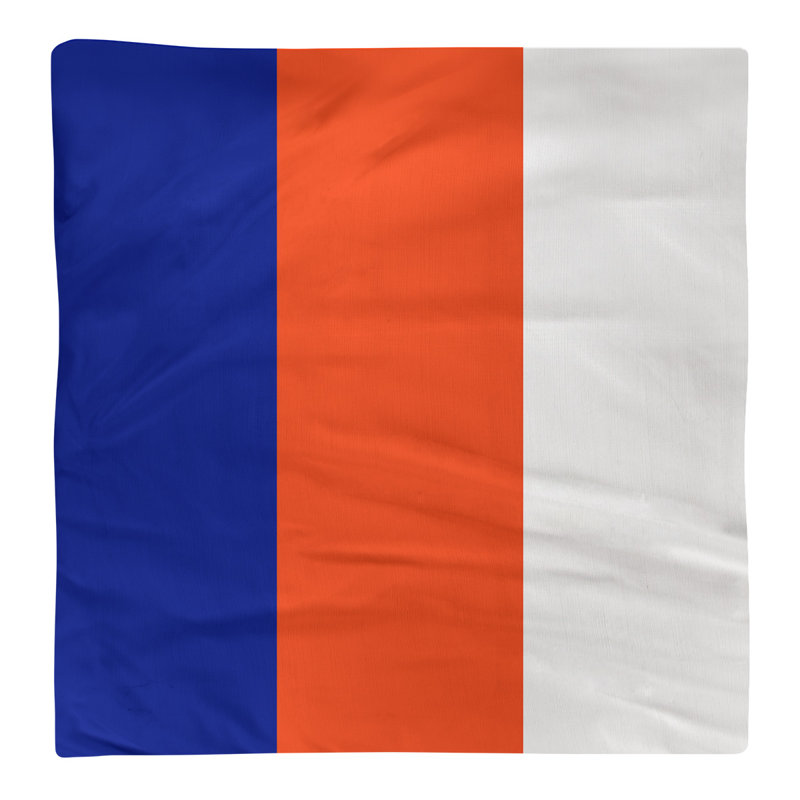 Serviette de coton 22 po à rayures de football retour, Bleu / Orange / Blanc