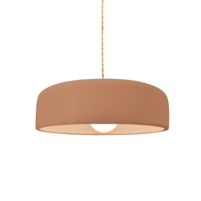 Radiance - Luminaire suspendu 1 lumière Spire - Adobe - Nickel brossé - l 10 po x H 3,75 po - DEL dédiée - cordon torsadé beige