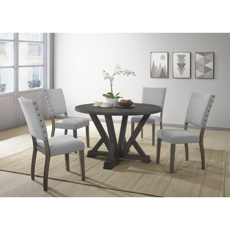  Bateson 19"H Upholstered Grey Side Chair 