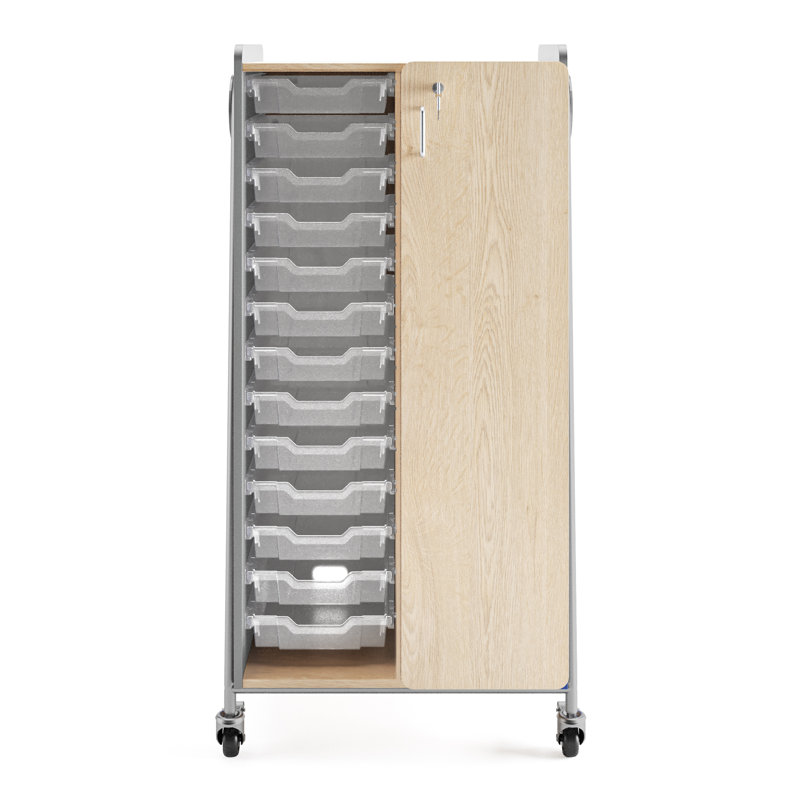 Casier 14 compartiments avec bacs Whiffle, gris