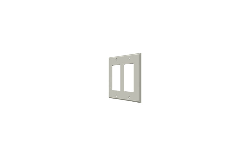 Deltana SWP4741U26 Switch Plate; Double Rocker; Bright Chrome Finish, Nickel