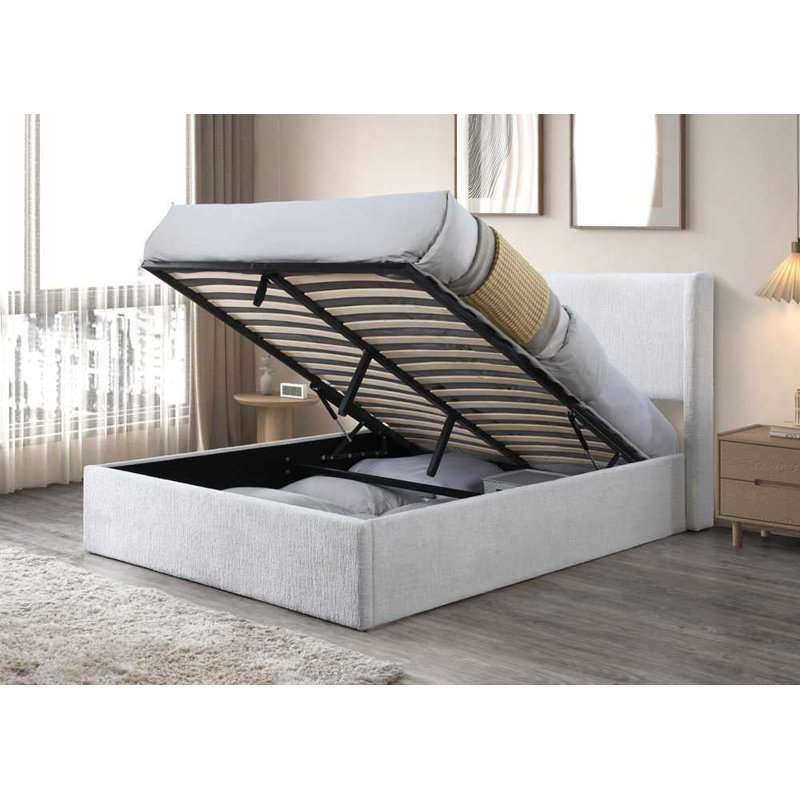 Jasper Boucle Contemporary Mid-Century Soft Padded Tufted Upholstered Platform Bed Frame, Queen