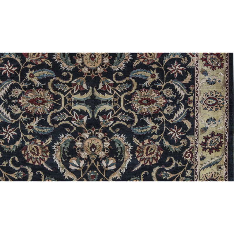 Sultanabad Hand-Knotted High-Quality Black and Gold Area Rug