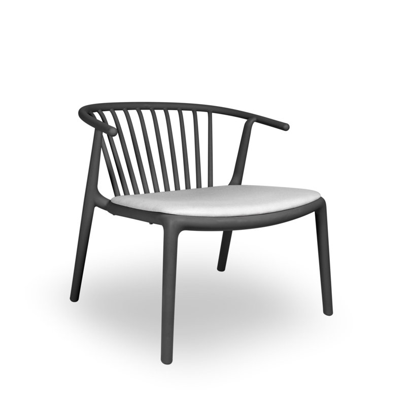 Woody Upholstered Arm Chair, Linen, Dark Gray