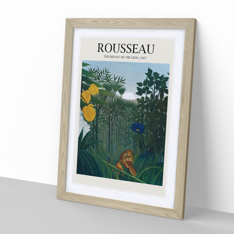 The Repast of the Lion by Henri Rousseau - Picture Frame Painting, Oak Framed, 65cm H x 48cm W x 2cm D