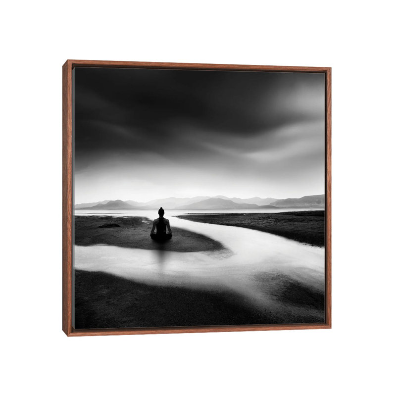 Zen Stream by Torsteinn H. Ingibergsson - Floater Frame Print on Canvas, Brown Floater Frame, 66.04 cm H x 66.04 cm W