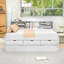 Lit capitaine en bois 3 tiroirs avec lit gigogne simple et tablettes-61750095