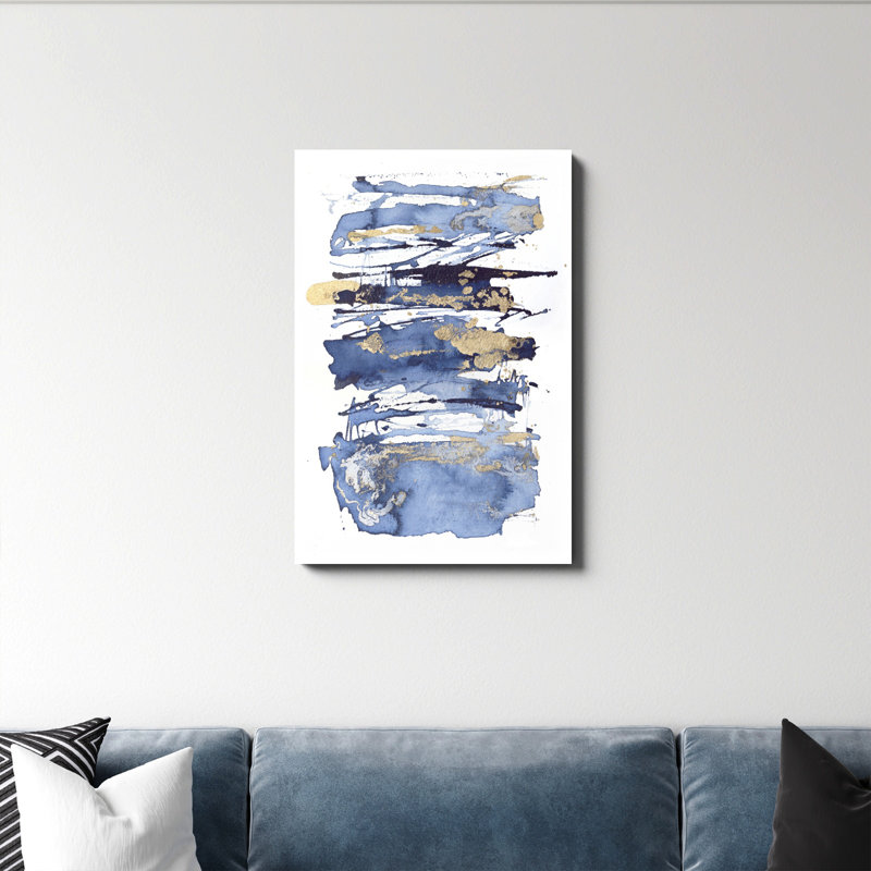 «Blue Rapture I» par Julia Contacessi, reproduction d'art sur toile tendue, H 36 po x l 24 po