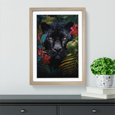 Panther Symbolism - Single Picture Frame Print on Wood