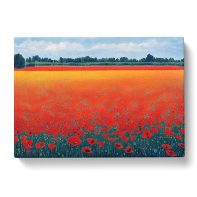 Fantastic Poppy Field Flowers - Wrapped Canvas