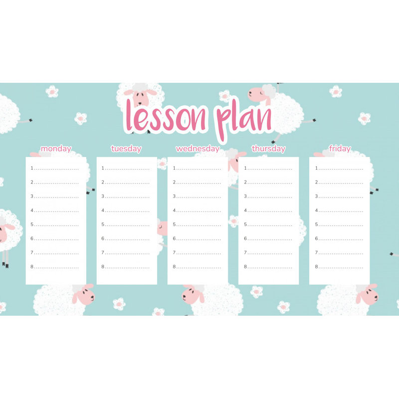 Magnetic Lesson Plan Cute Sheep