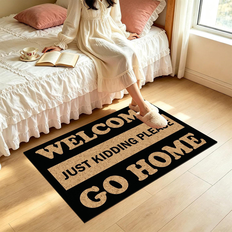  Tapis d'entrée antidérapant pour l'extérieur, 24 po x 36 po, devant amusant, Façade amusante amusante, 24"x36"