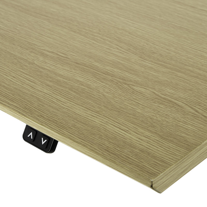 airLIFT 47" W Electric Adjustable Height Desk, Birch Wood/White