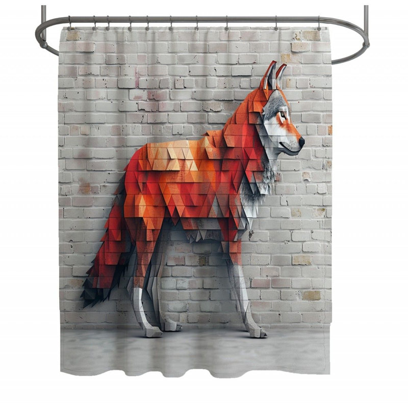 Rideau de douche Fox Art, H 93 po x l 70 po