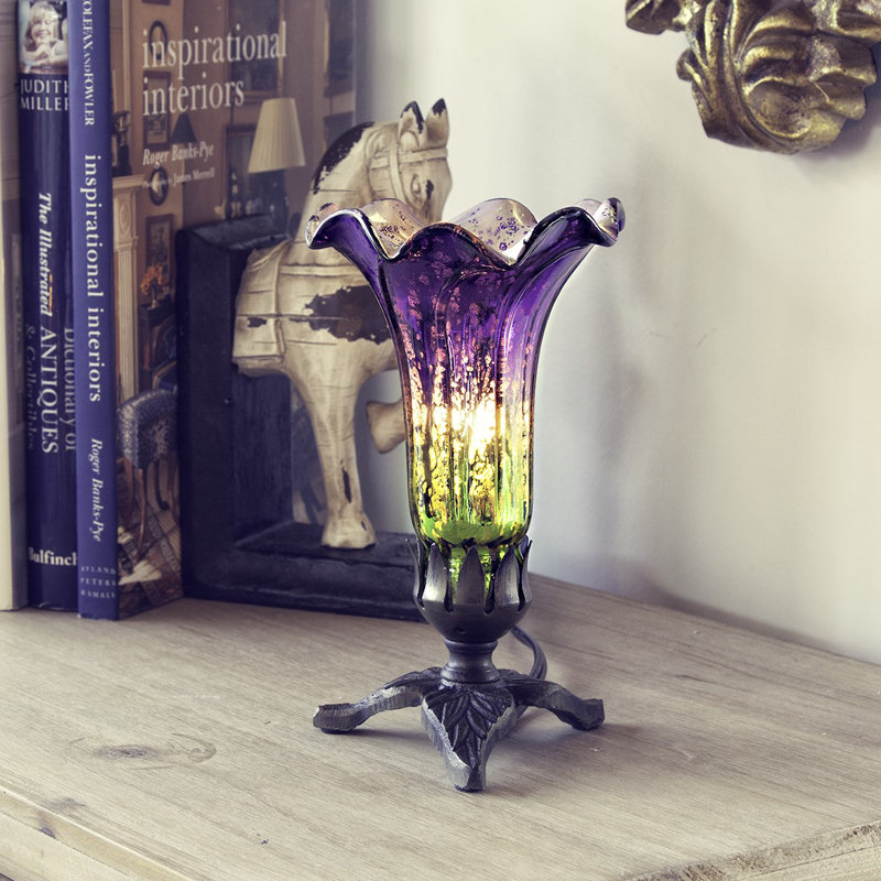 Lampe torchère métallique 8,25 po Kells, Mauve/vert