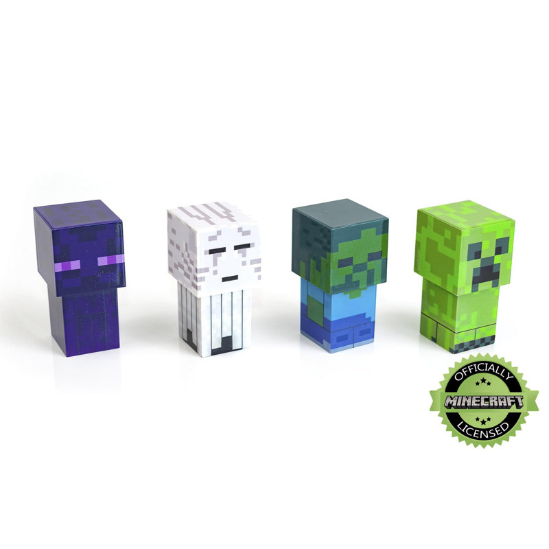 Figurine d'ambiance 4 pièces Minecraft Mini Mob | Choturam à piles 3 po