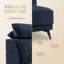Chaise contemporaine sans accoudoirs bleu marine avec appui-tête réglable et pieds en acier-590719829