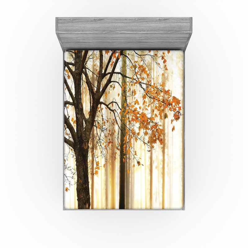 Ensemble de 2 drap-housse Ambesonne Autumn, Drap-housse très grand californien