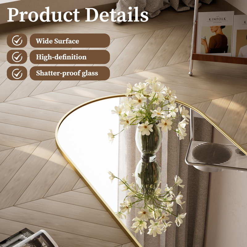 Dronfield Arch Mirror, Gold, 65" x 24"