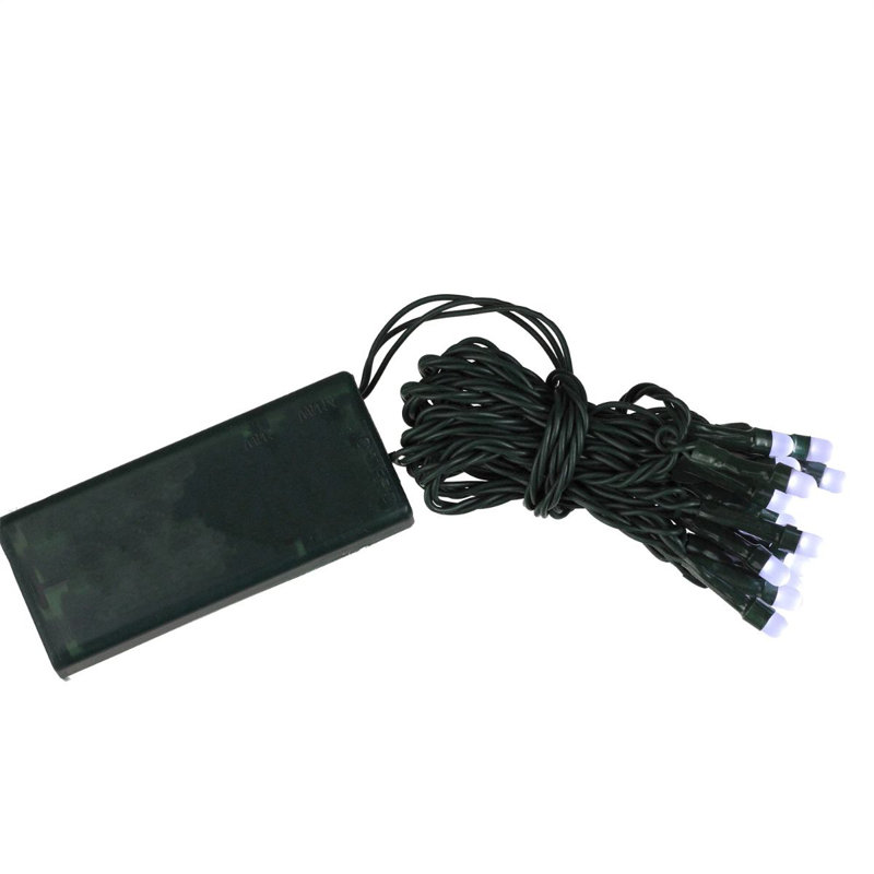 Operated LED Micro Rice Christmas Lights, Green, 20