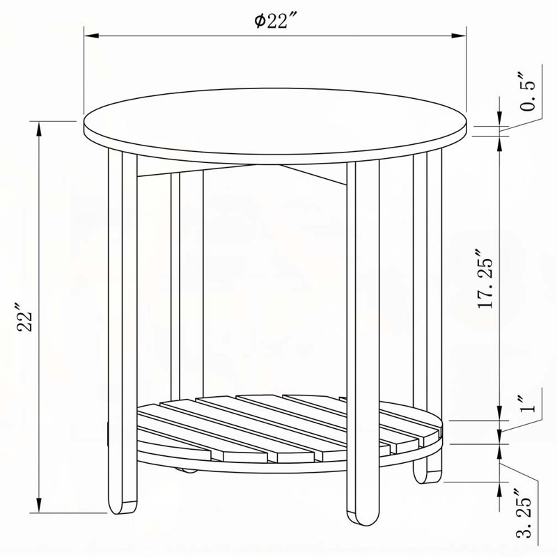Table de bout en bois d'ingénierie Altos