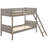 Twin Bunk Bed In Weathered Taupe, Convertible Design, , And Slatted Guardrails, Engineered Wood Bedroom Configuration Over With Taupe Finish, For