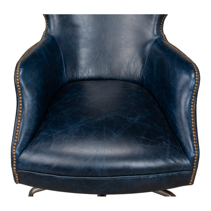 McKellen Leather Executive Chair, Chateau Blue