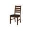 Chaise de salle à manger, ensemble de 2, salle à manger, cuisine, côté, rembourré, bois massif, aspect cuir, transitionnel