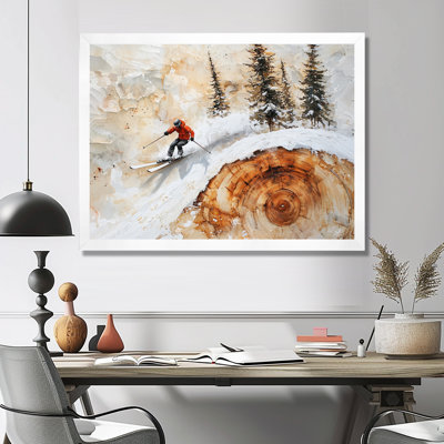 «Summit Gliders Skiing In A Winter Landscape II», art mural sur toile